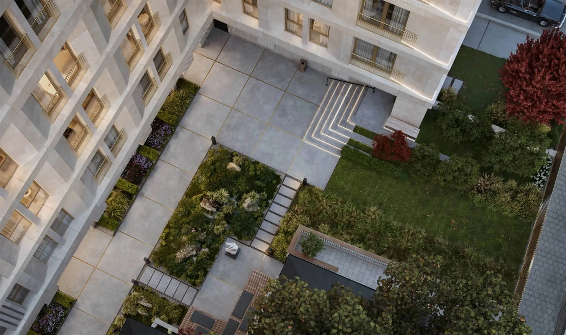 Благоустройство двора от застройщика